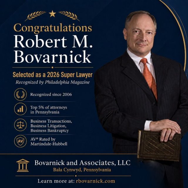 Robert Bovarnick Once Again Named 2026 Super Lawyer